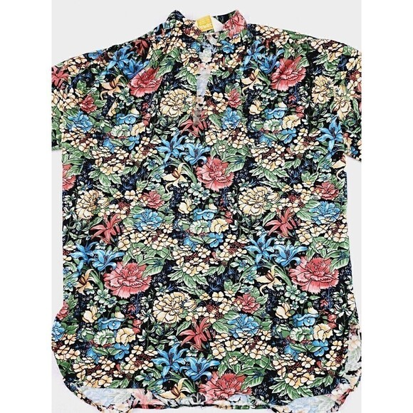 VINTAGE Rhapsody By Glazier Women's 70's Hippie Floral 3/4 Sleeve Blouse Size M - Picture 2 of 6